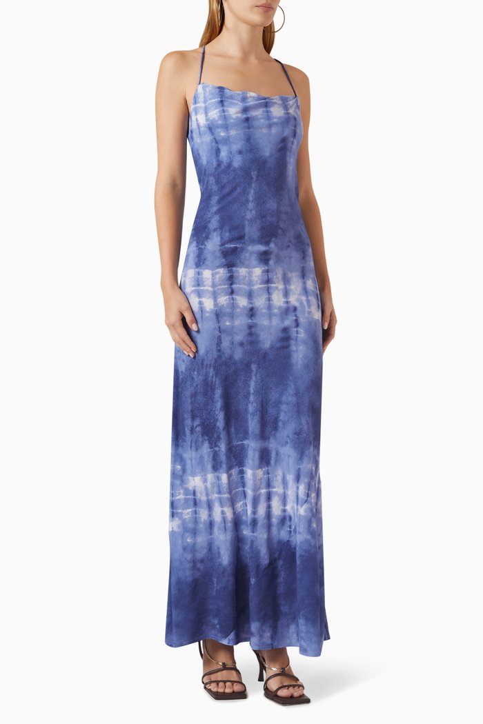 

Sisudo Maxi Dress in Rayon-crepe, Blue