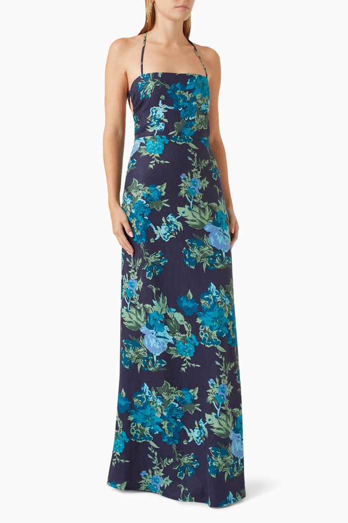 

Garcia Maxi Dress in Linen, Blue