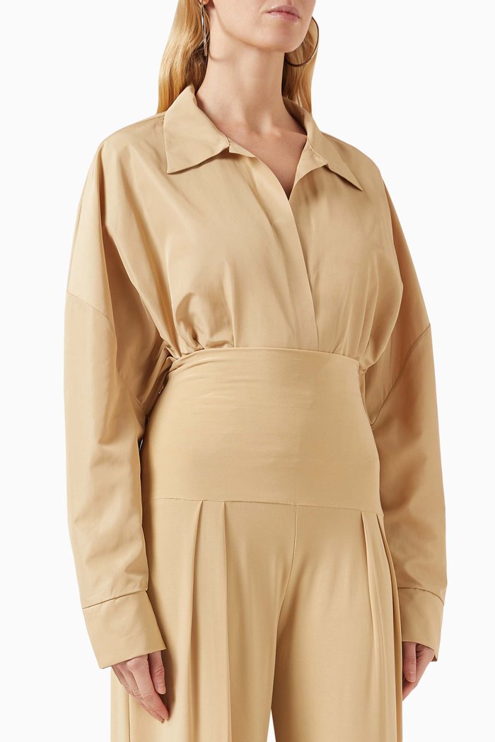

Super Overszied Boyfriend Shirt Bodysuit in Polyester, Neutral