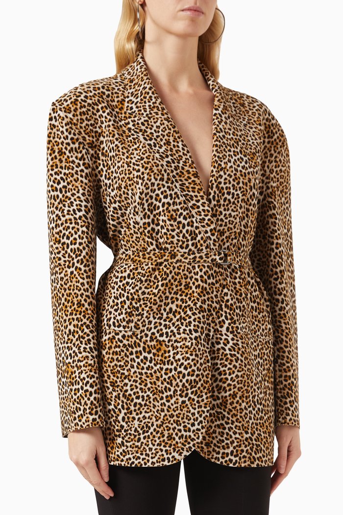 

Oversized Single Breasted Jacket in Polyester, Brown