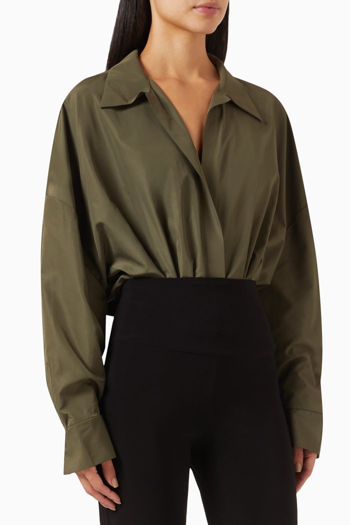 

Oversized Boyfriend Bodysuit, Green
