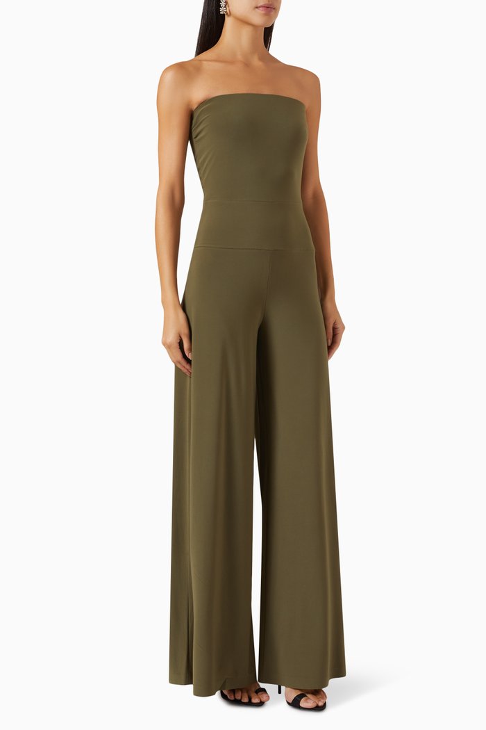 

Strapless Elephant Jumpsuit in Poly-lycra, Green