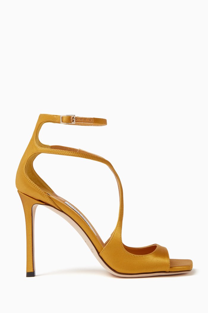 Azia 95 Sandals in Glossy Satin, Orange