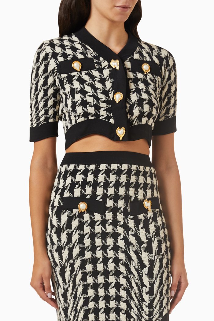 

Cropped Sweater in Wool, Black