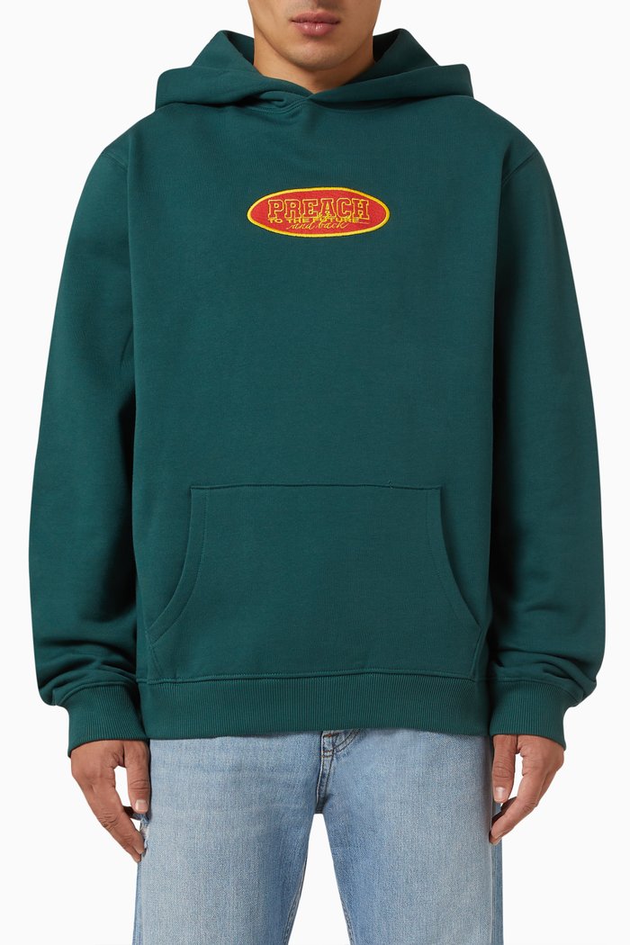 

Oval Logo Hoodie in Organic Cotton, Green