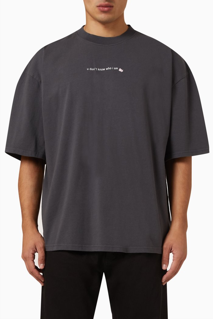 

Graffiti Print T-shirt in Cotton, Grey