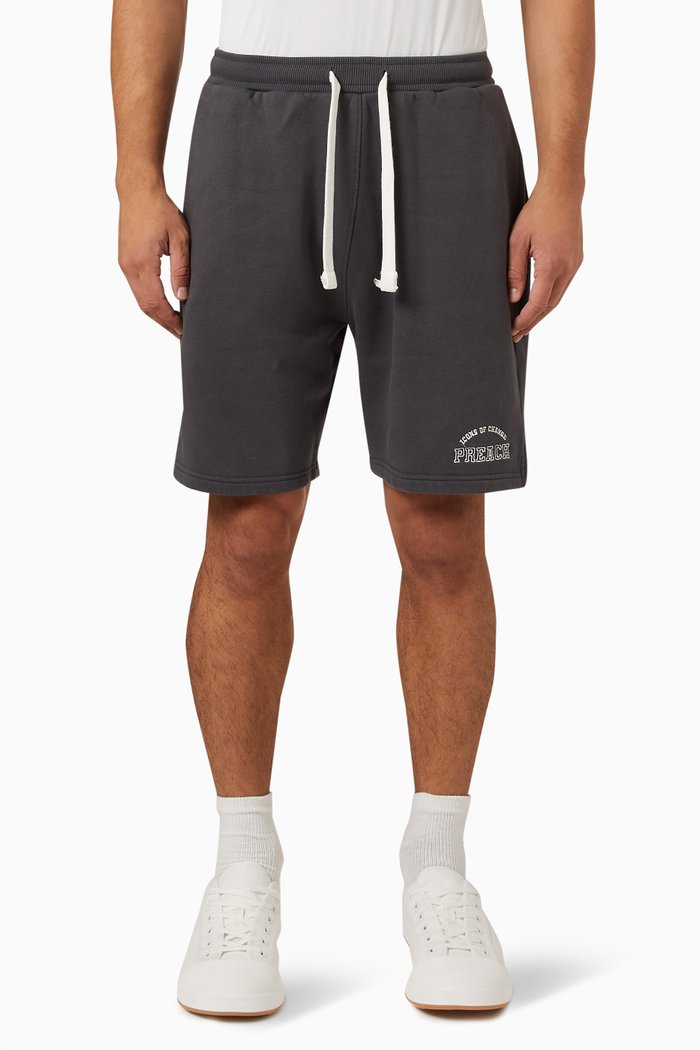 

Varsity Logo Print Sweatshorts in Cotton, Grey
