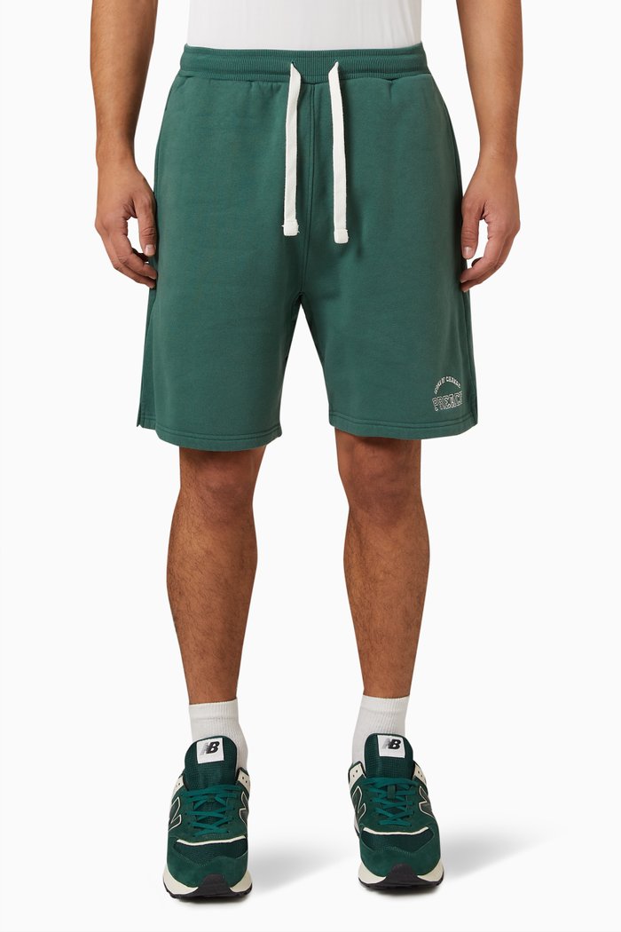 

Varsity Logo Print Sweatshorts in Cotton, Green