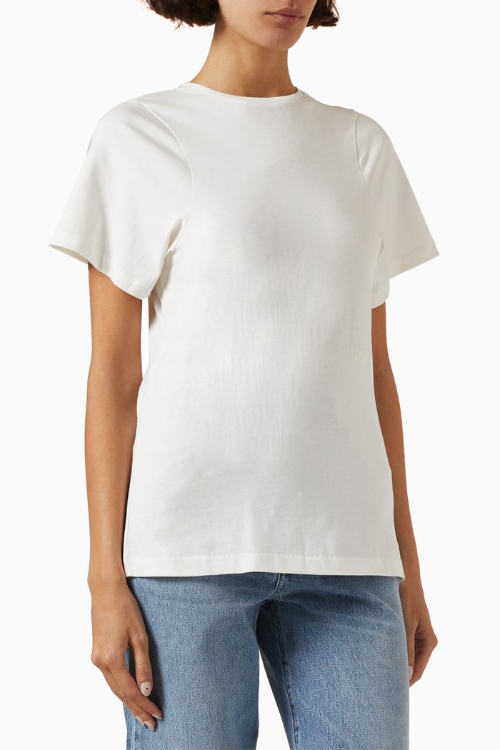 

Curved Seam T-shirt in Organic Cotton, Neutral
