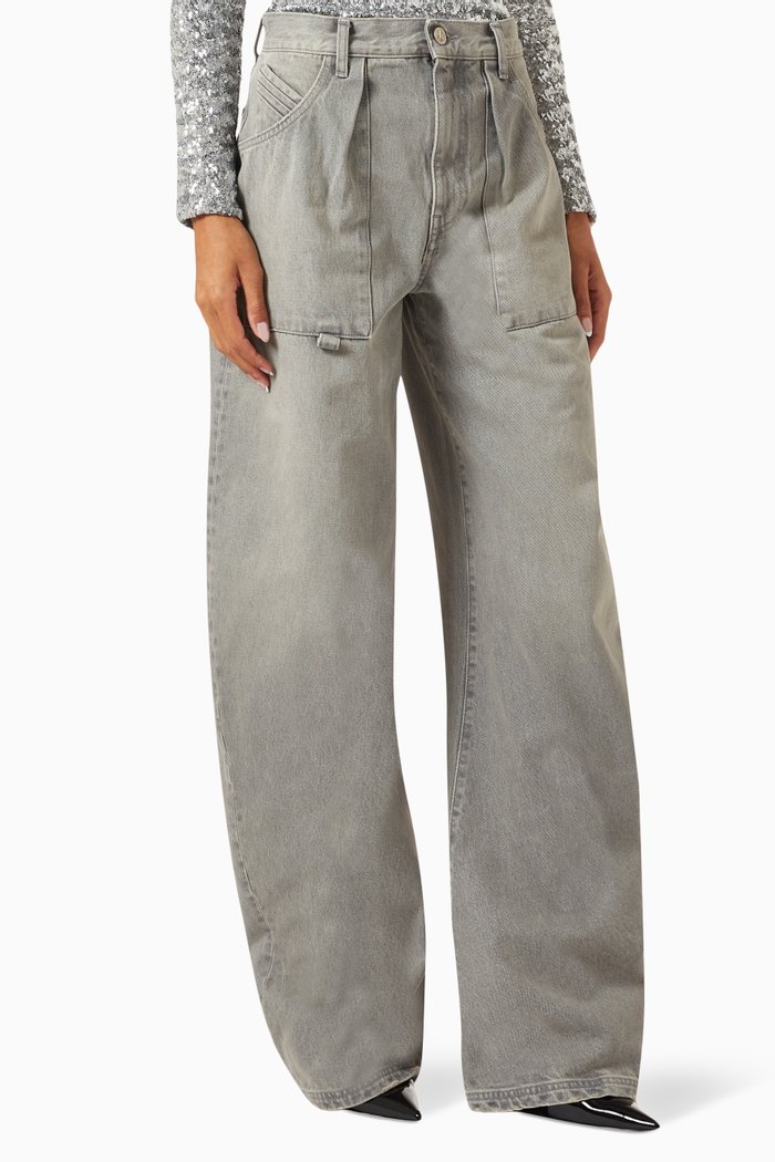 

Essie Wide-leg Jeans in Denim, Grey