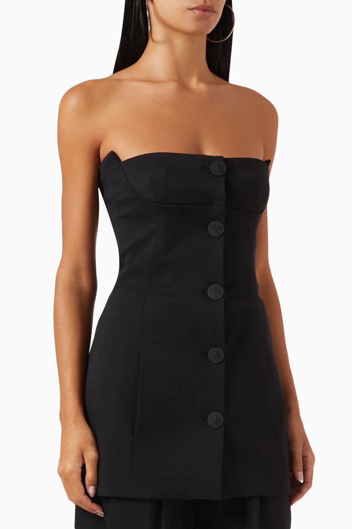 

Bustier Blazer Top in Wool, Black