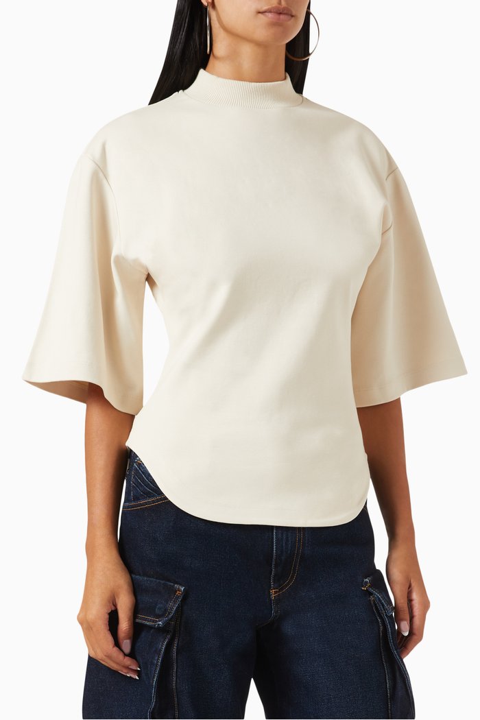 Oversized T-shirt in Interlock-jersey, Neutral