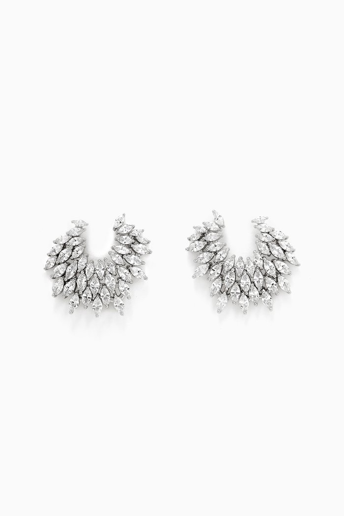 

Euphoria Curved Earrings in Sterling Silver