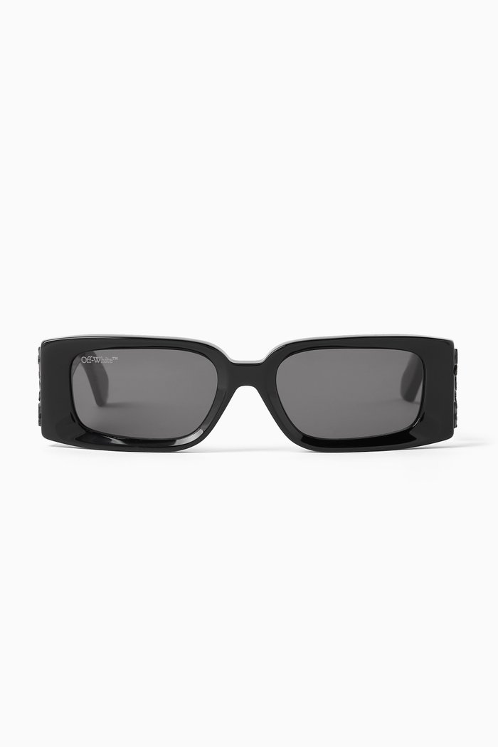

Rectangular Sunglasses in Acetate, Black