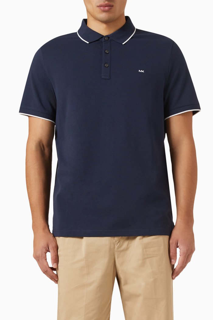 

Logo Polo in Cotton Blend, Blue