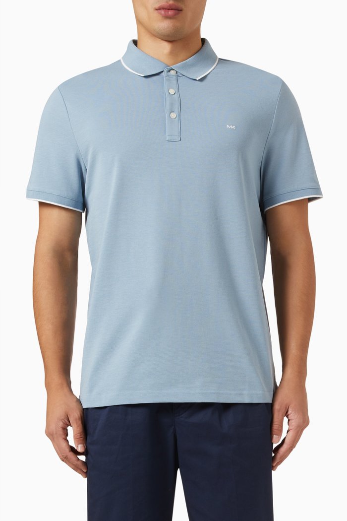 

Logo Polo in Cotton Blend, Blue