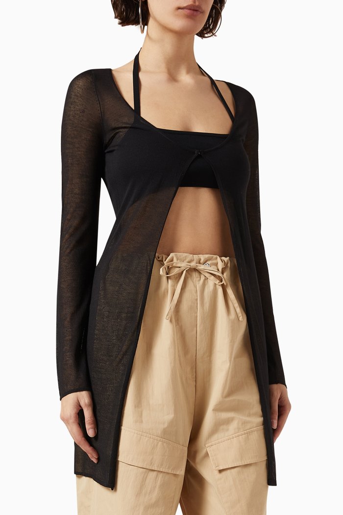 

Jasmine Crop Top & Cardigan Set, Black