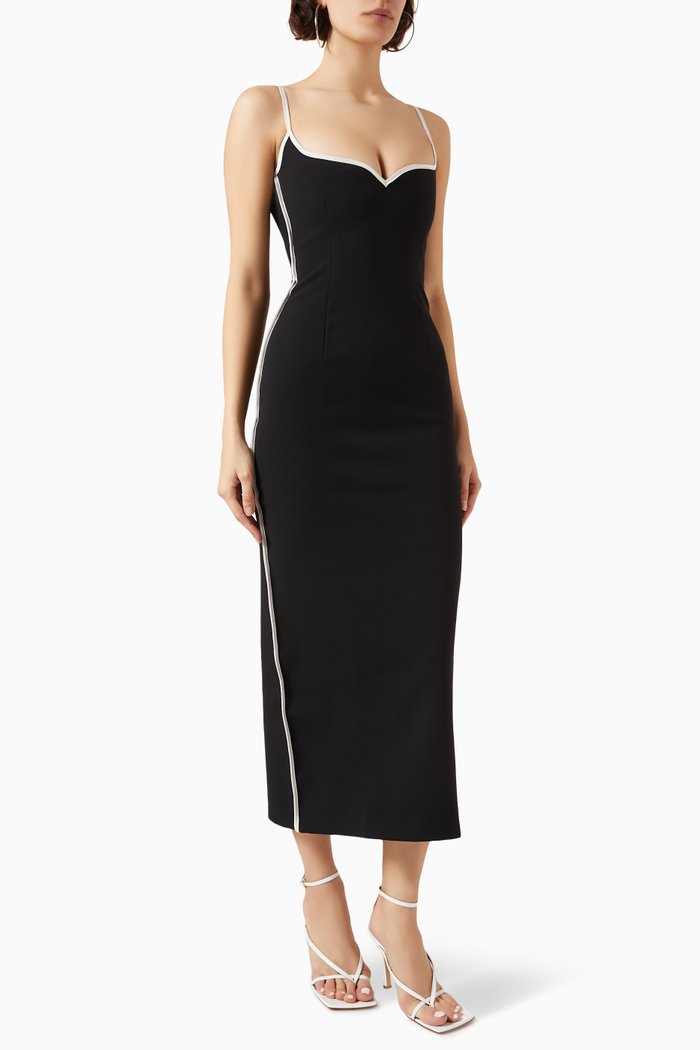 

Heart Dress in Bonded Crepe, Black