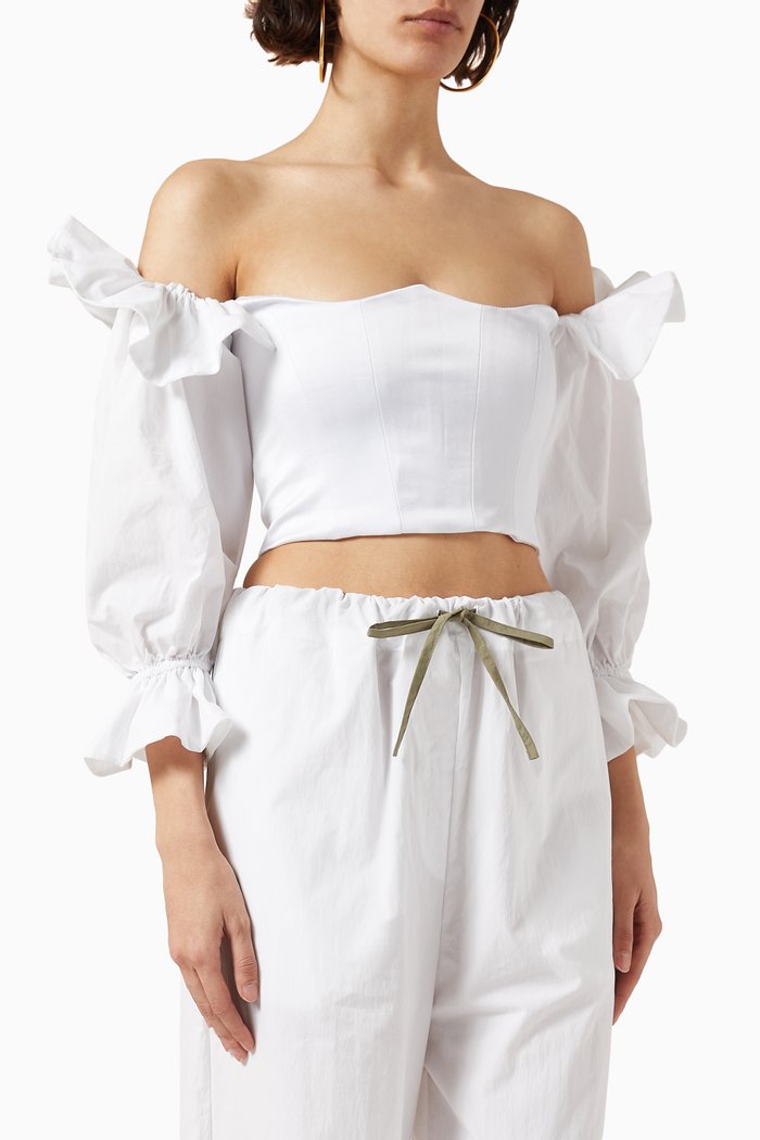 

Ruffle Bodice, White