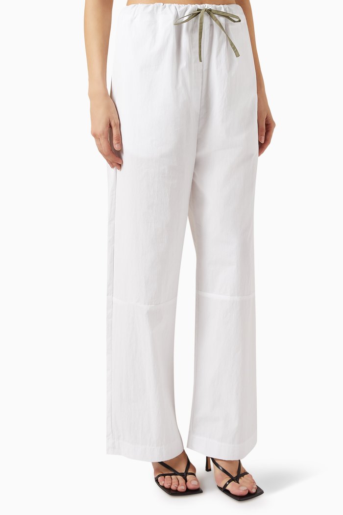 

Enzo Track Pants in Washed Cotton Blend, White