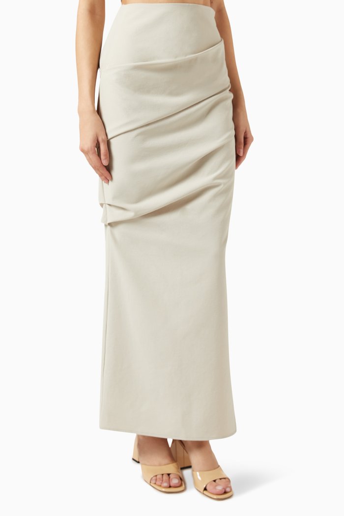 

Remmy Skirt in Washed Cotton Blend, Neutral