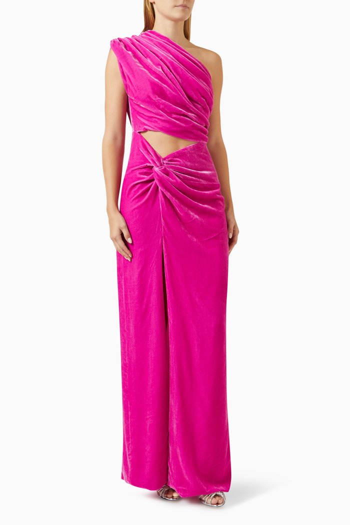 

Petra Cut-out Gown in Silk Velvet, Pink