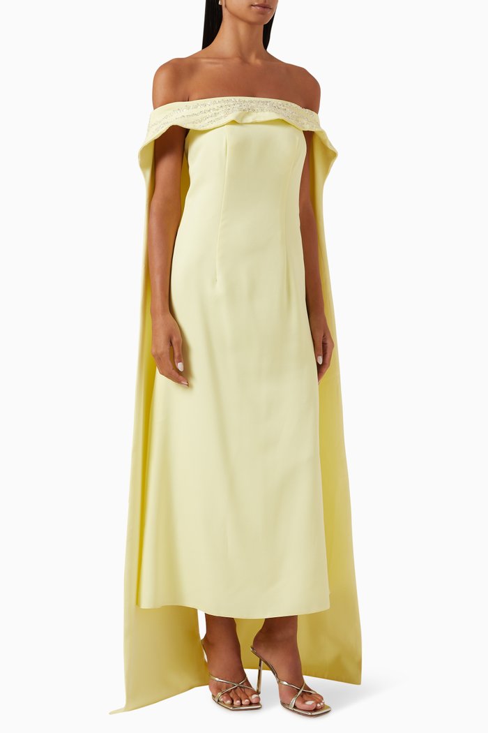 

Papatya Off-shoulder Maxi Dress, Yellow