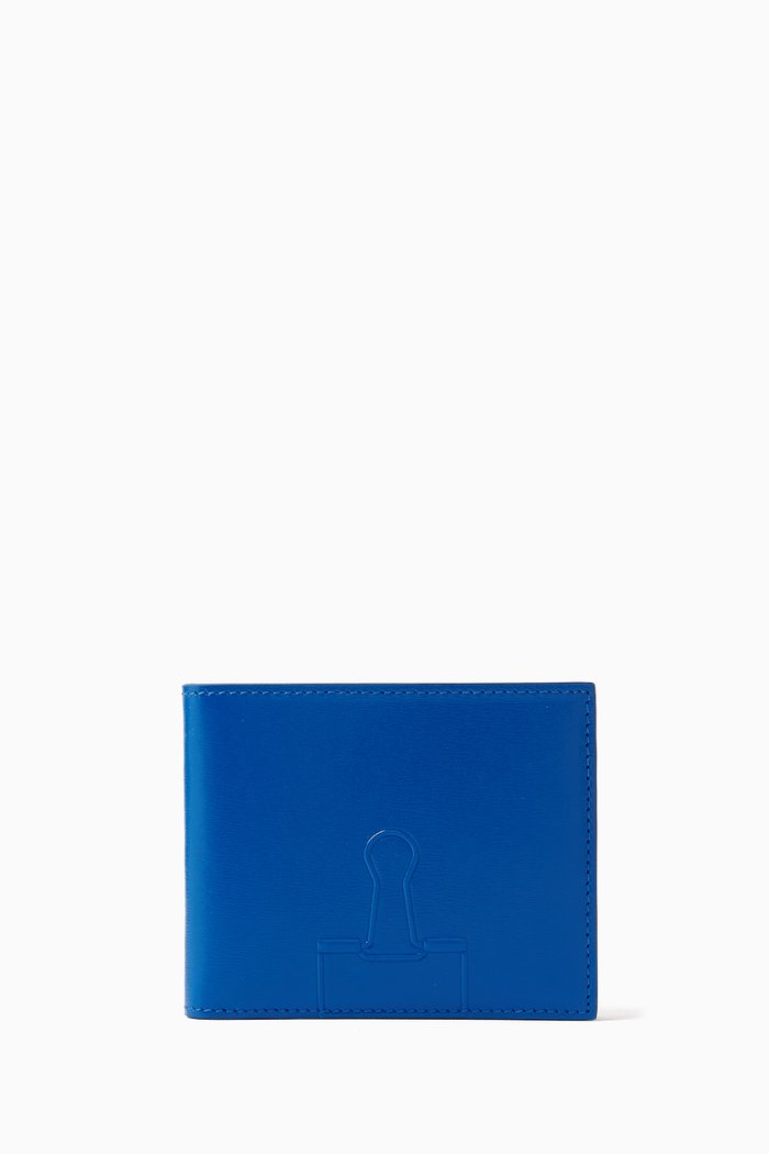 

Binder Outline Bi-fold Wallet in Leather, Blue