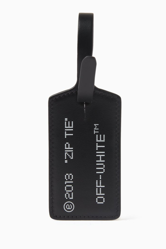 

Zip Tie Name Tag in Leather, Black