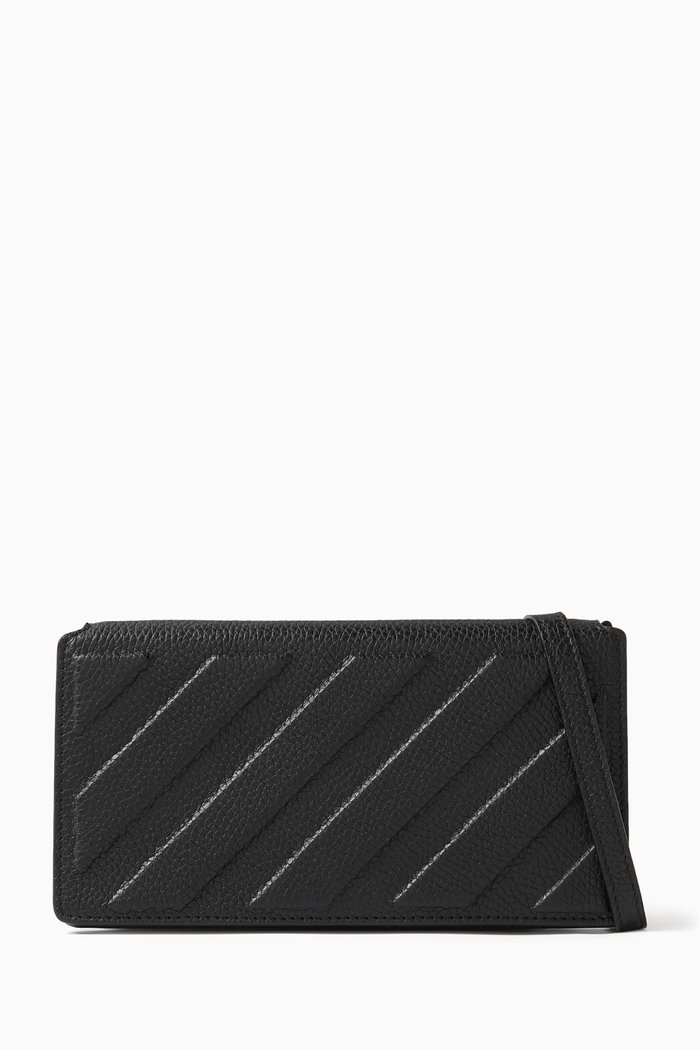 

Small 3D Diag Crossbody Bag in Leather, Black