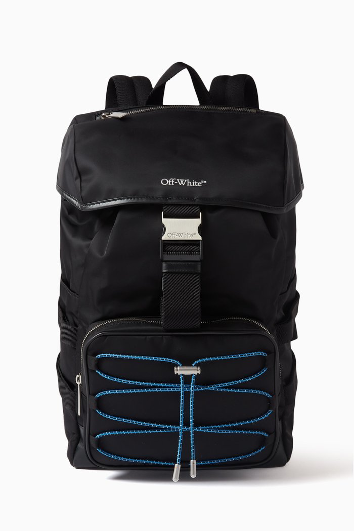 

Courrie Flap Backpack in Polyamide, Black