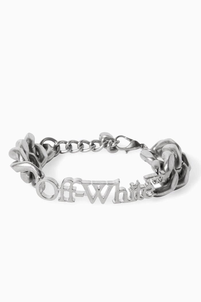 

Logo Chain Bracelet in Brass, Silver