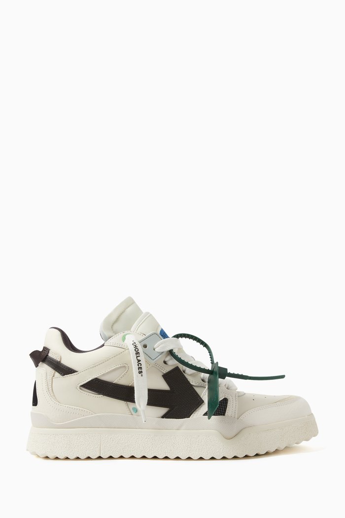 Midtop Sponge Sneakers in Leather, Neutral