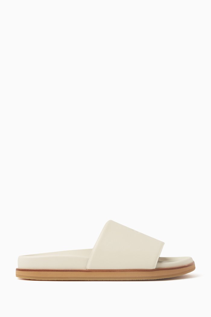 Cloud Off Stamp Slides in Leather, Neutral