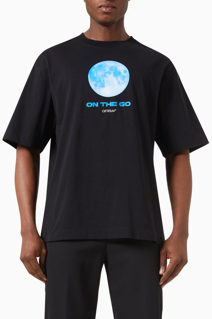 

On The Go Moon Skate T-shirt in Cotton, Black