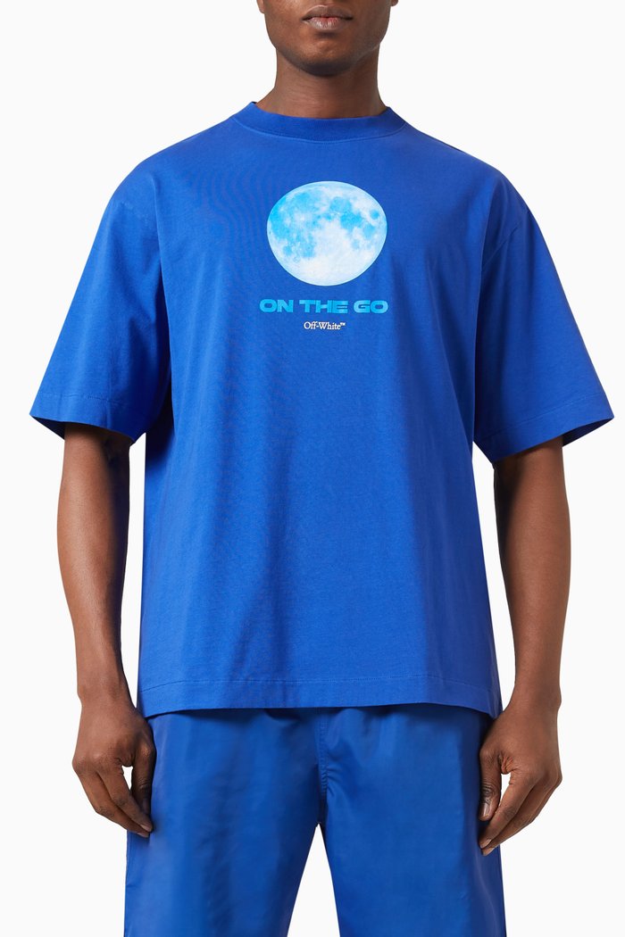 

On The Go Moon Skate T-shirt in Cotton, Blue