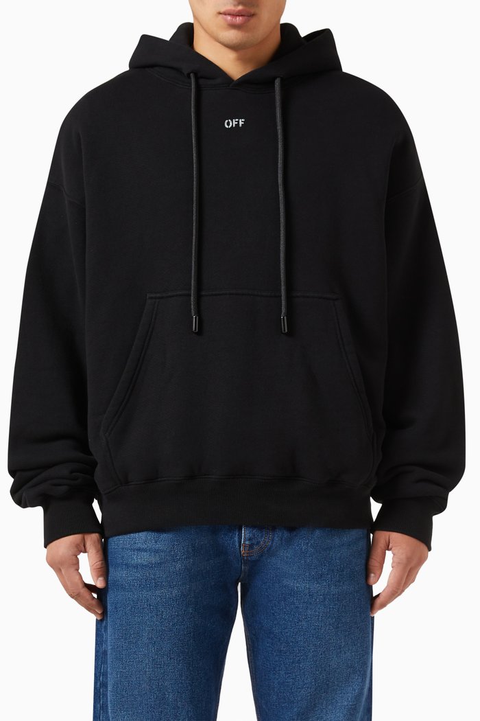 Noise Arrow Hoodie in Cotton-fleece, Black