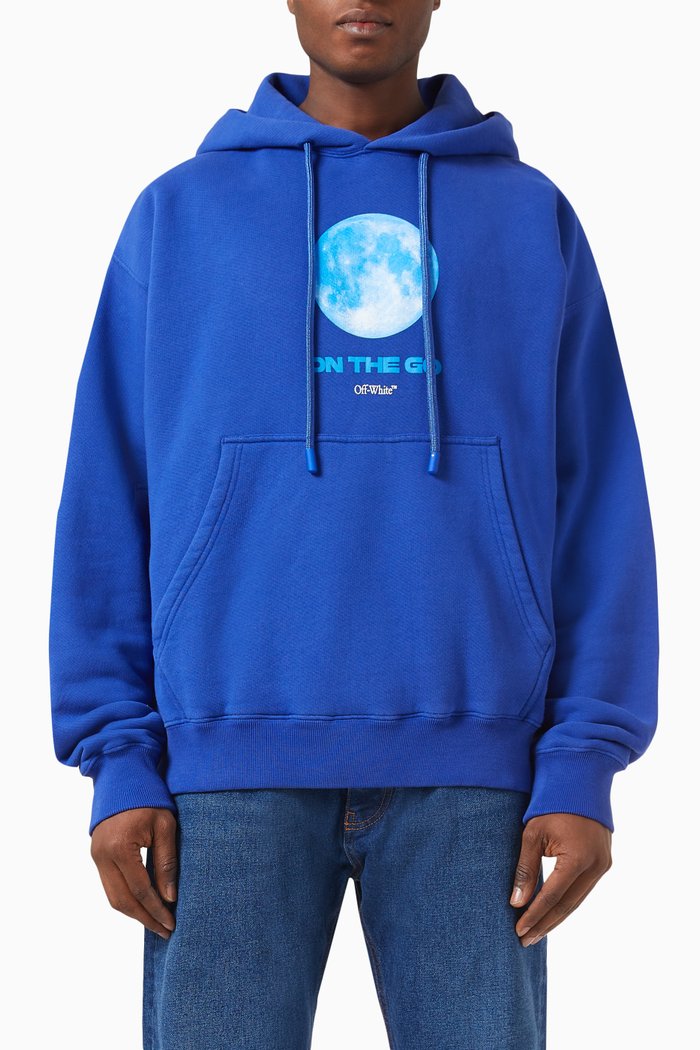 

On The Go Moon Skate Hoodie in Cotton, Blue