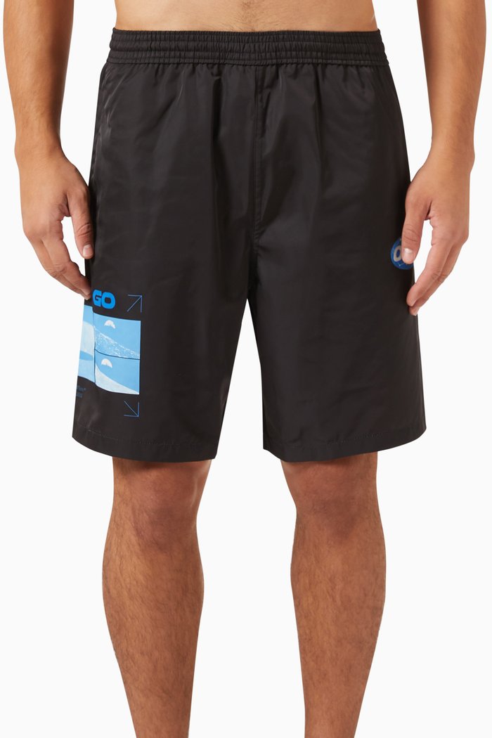 

On-The-Go Moon Surfer Swim Shorts, Black