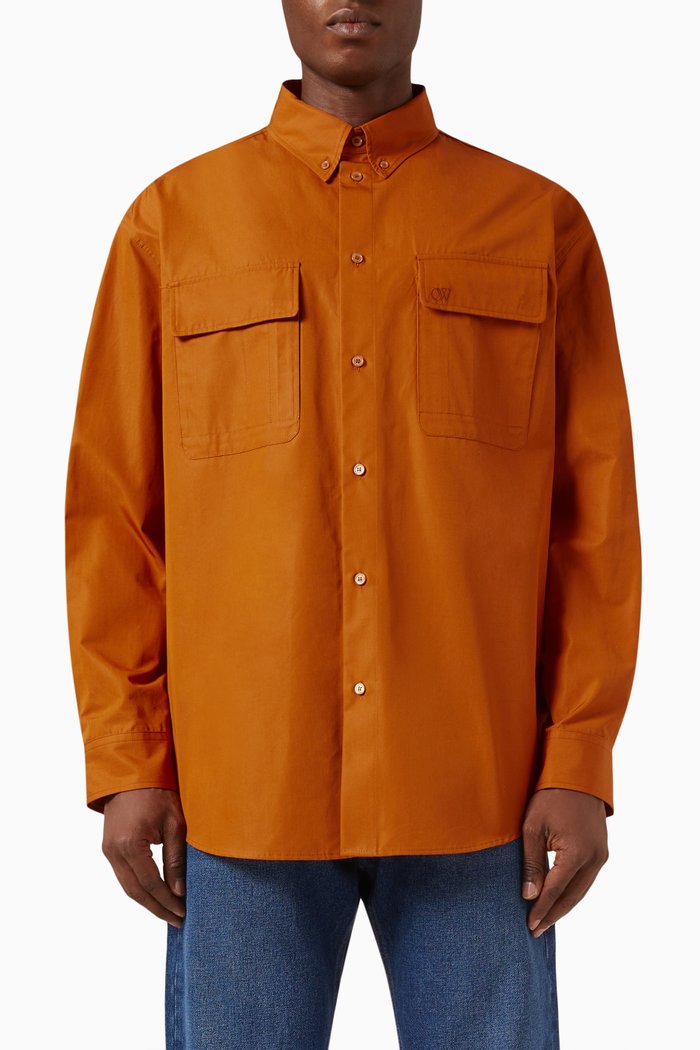 

Two Pocket Shirt in Cotton, Orange