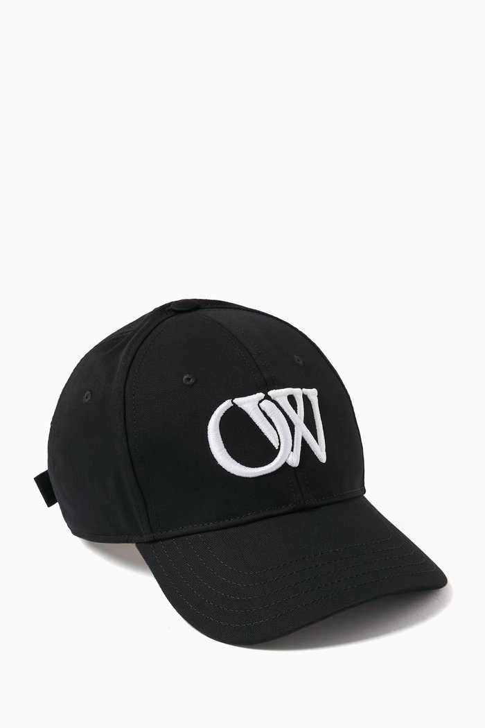 OW-embroidered Baseball Cap in Cotton-twill, Black
