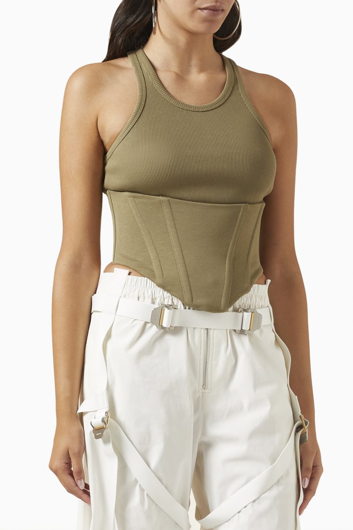

Float Tank Corset in Organic Cotton, Green