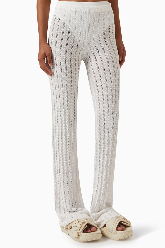 

Snakeskin Pants in Viscose Blend, White