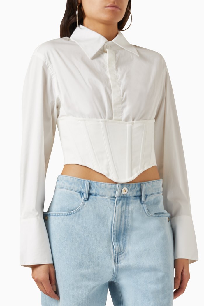 

Internal Shirt Corset in Cotton-blend, White