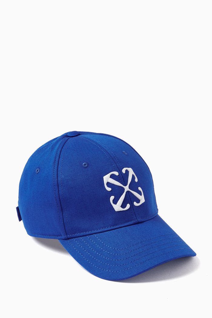 

Arrow-embroidered Baseball Cap in Cotton-twill, Blue