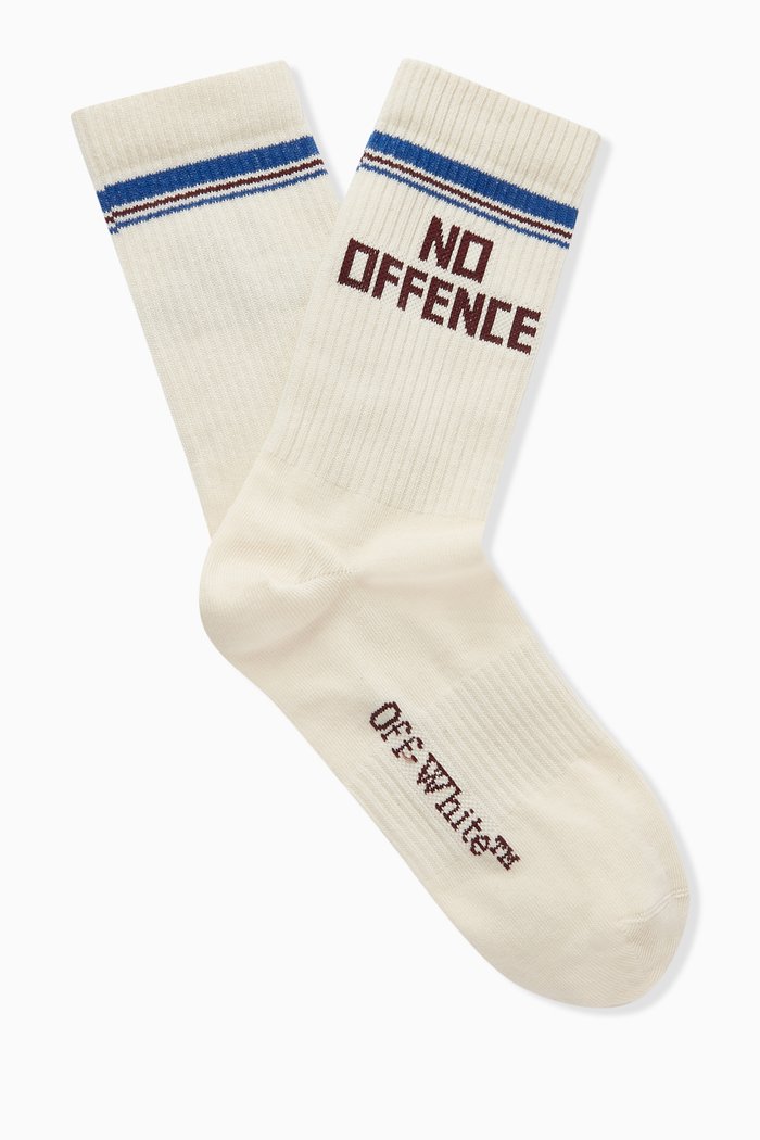 

No Offence Mid-calf Socks in Cotton, Neutral