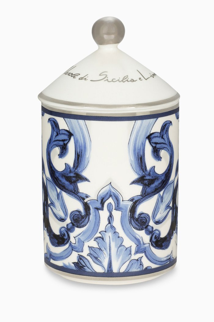 

Sicilian Neroli & Lemon Porcelain Scented Candle, 340g, Blue
