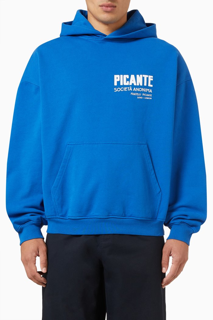 

Fratelli Hoodie in Organic Cotton, Blue