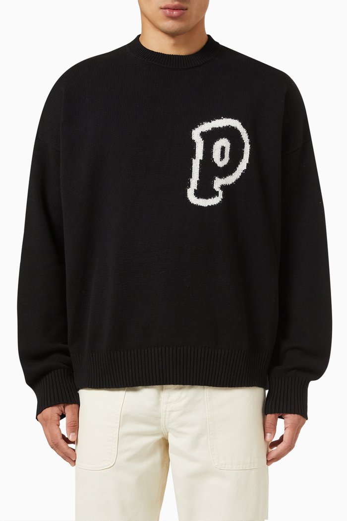 Forge Sweater in Cotton Knit, Black