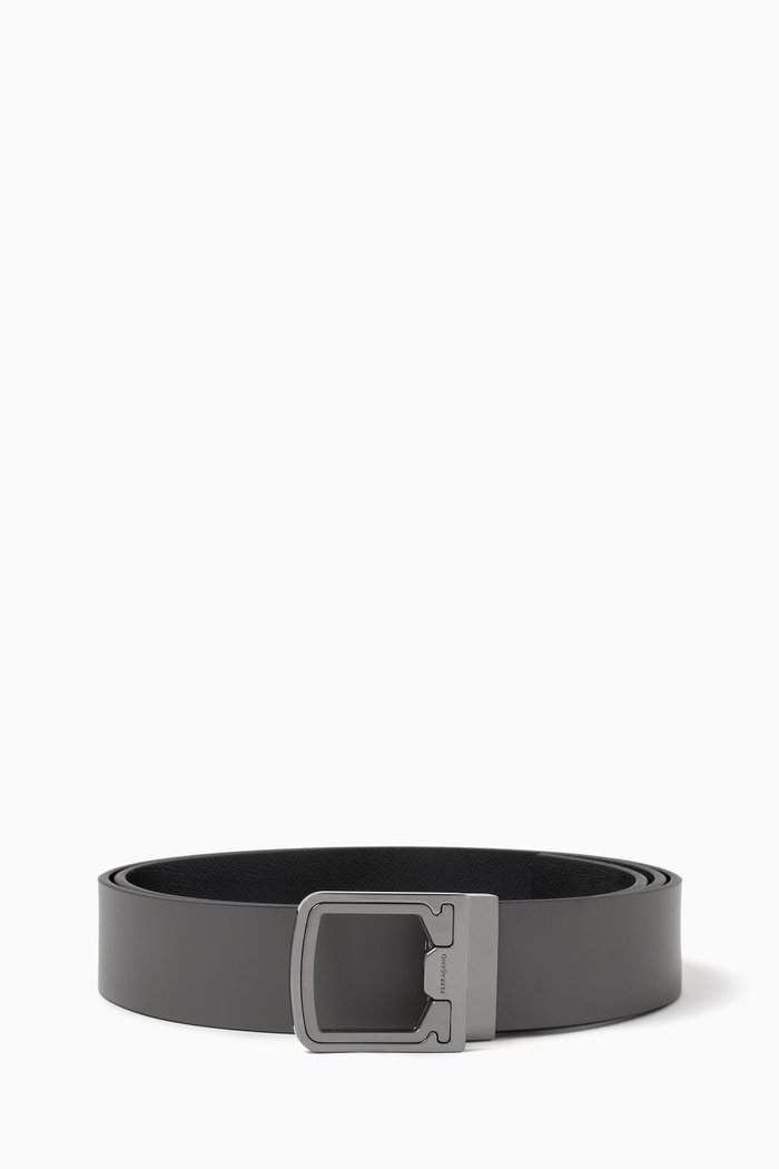 

Reversible Belt in Calf Leather, Grey